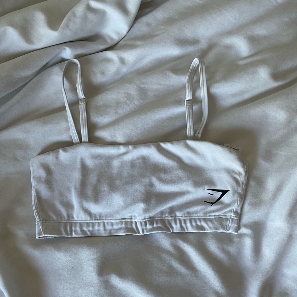 White Gymshark Bandeau sports bra